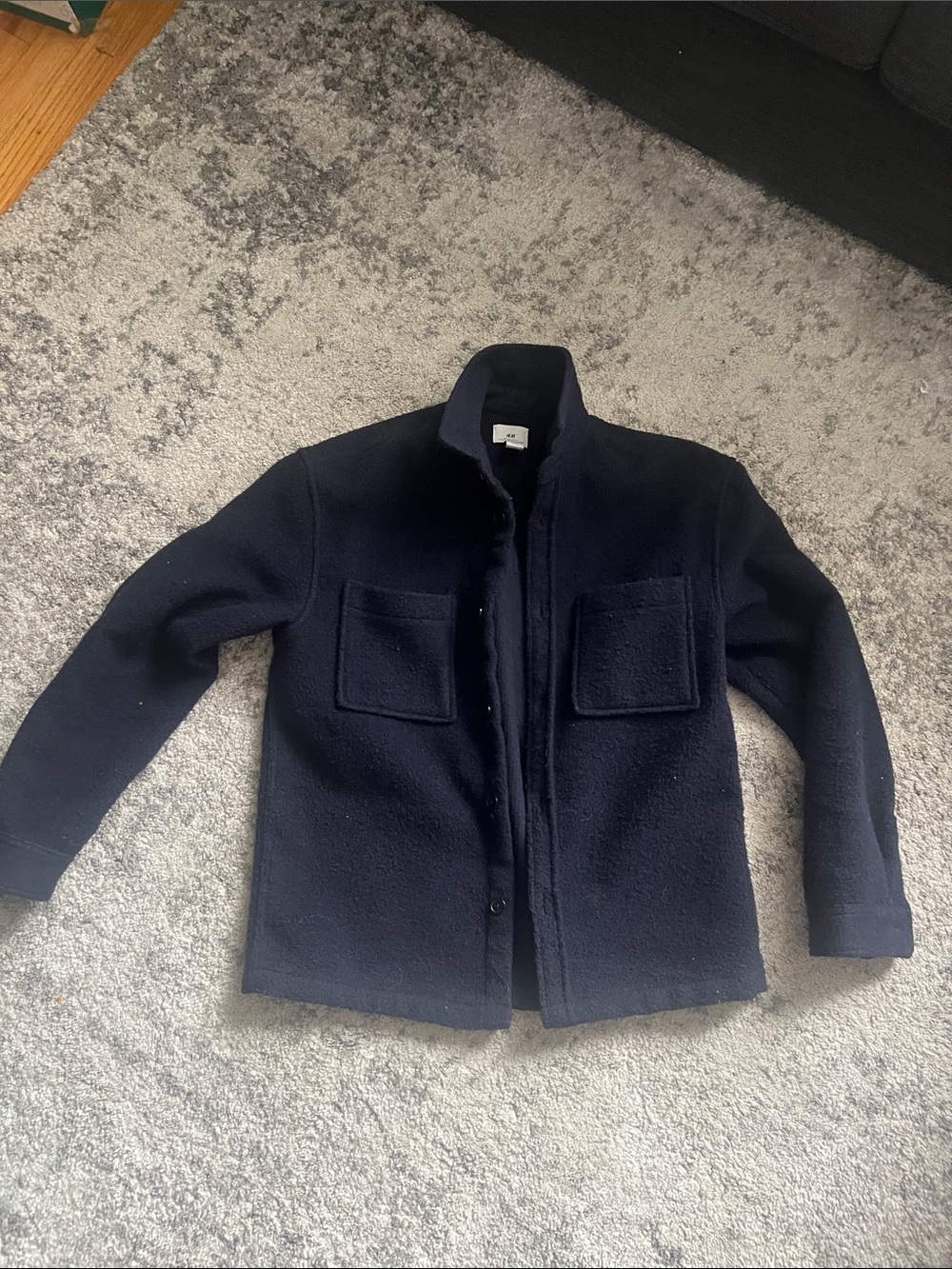 H&M Black Relaxed-Fit Jacket - Navy